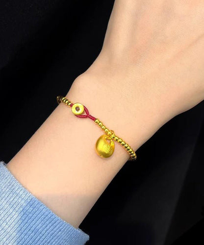 Gold Sterling Silver Overgild Golden Pig Charm Bracelet