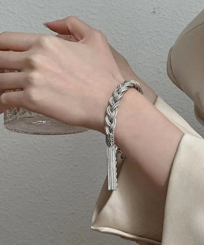 Silk Hand Woven Fried Dough Twist Tassel Charm Bracelet