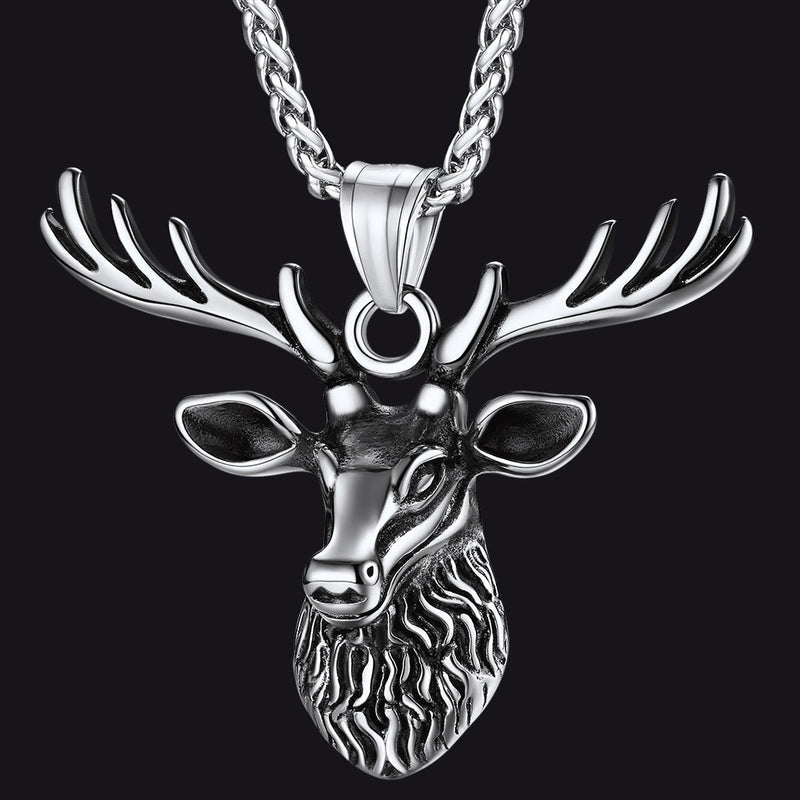 Viking Deer Necklace Pendant for