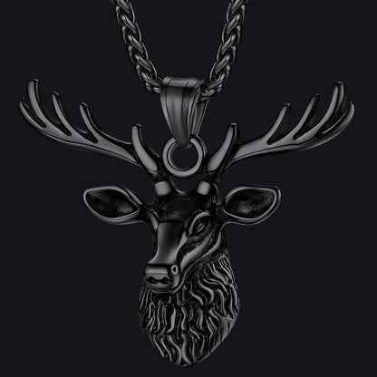 Viking Deer Necklace Pendant for