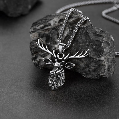 Viking Deer Necklace Pendant for