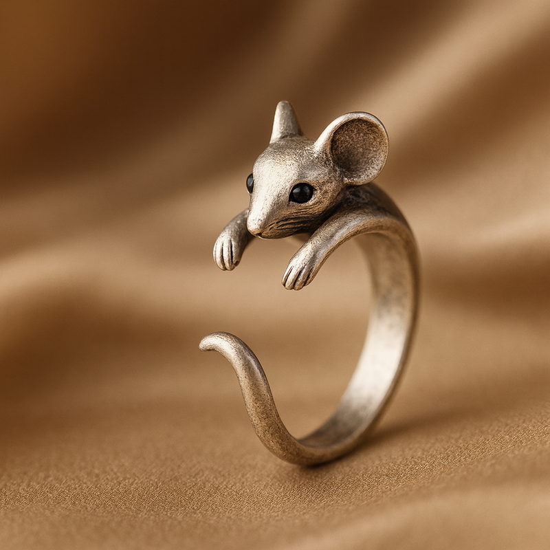 Silver Mouse-themed Ring