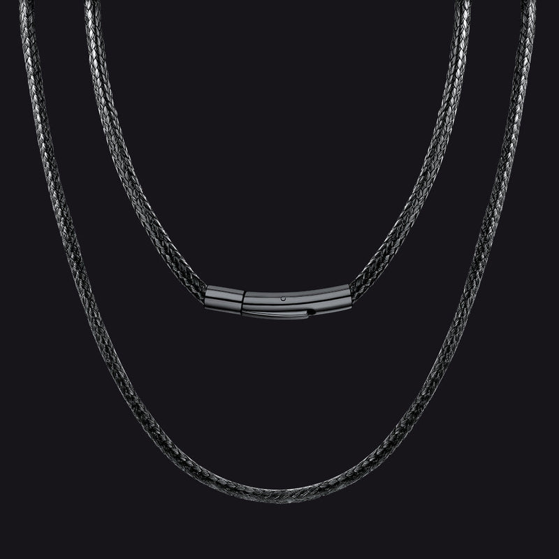 Braided Leather Cord Chain Wax Rope Necklace for 2mm/3mm
