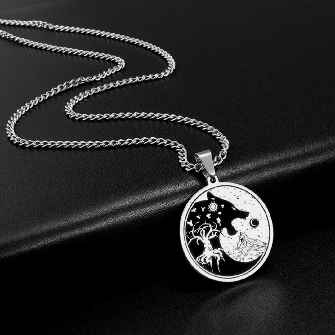 The Wolf Howling at the Moon Necklace