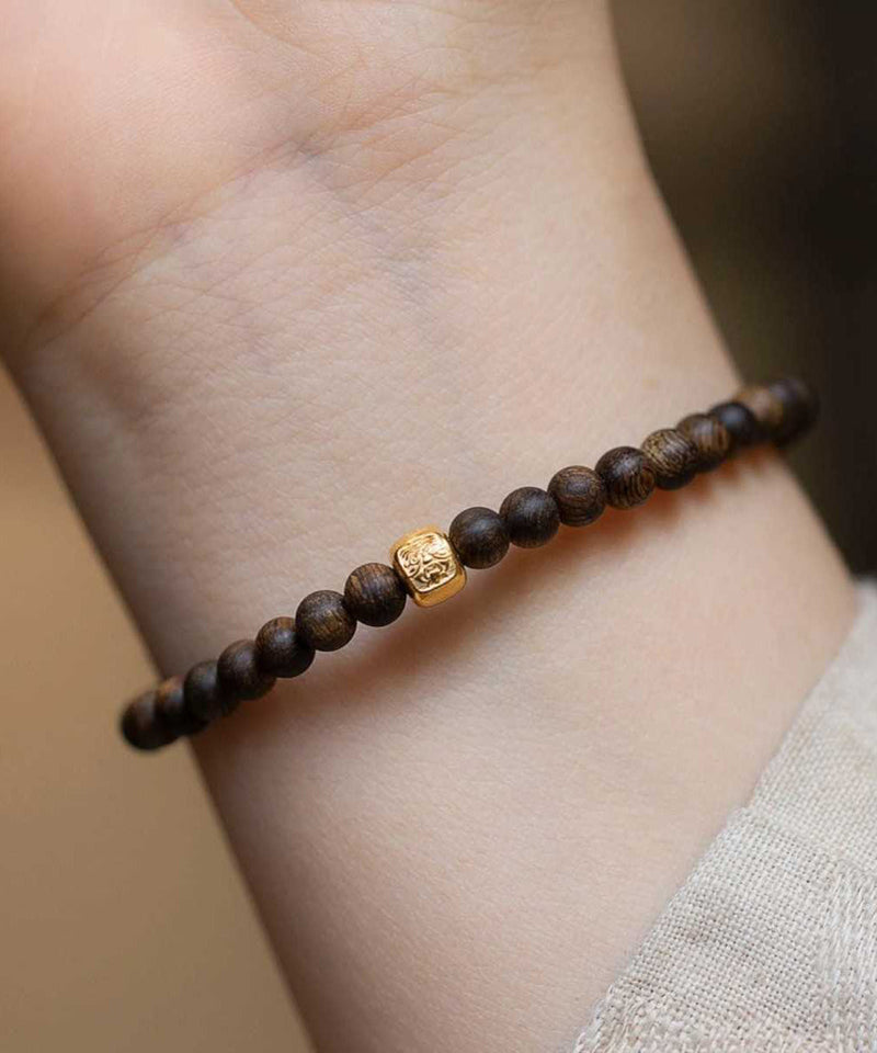 Beads Brown Bracelet Silver Sterling Overgild
