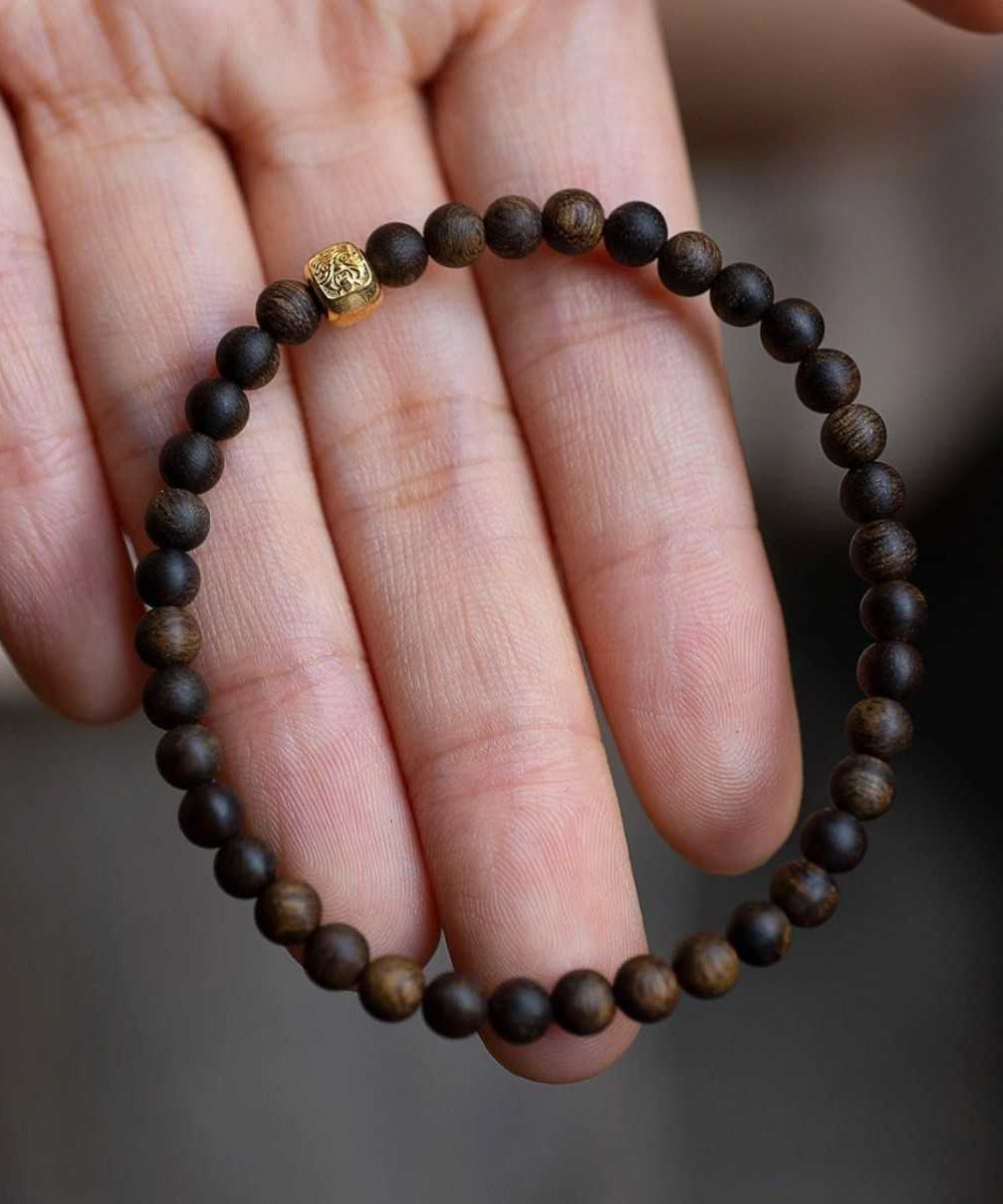Beads Brown Bracelet Silver Sterling Overgild