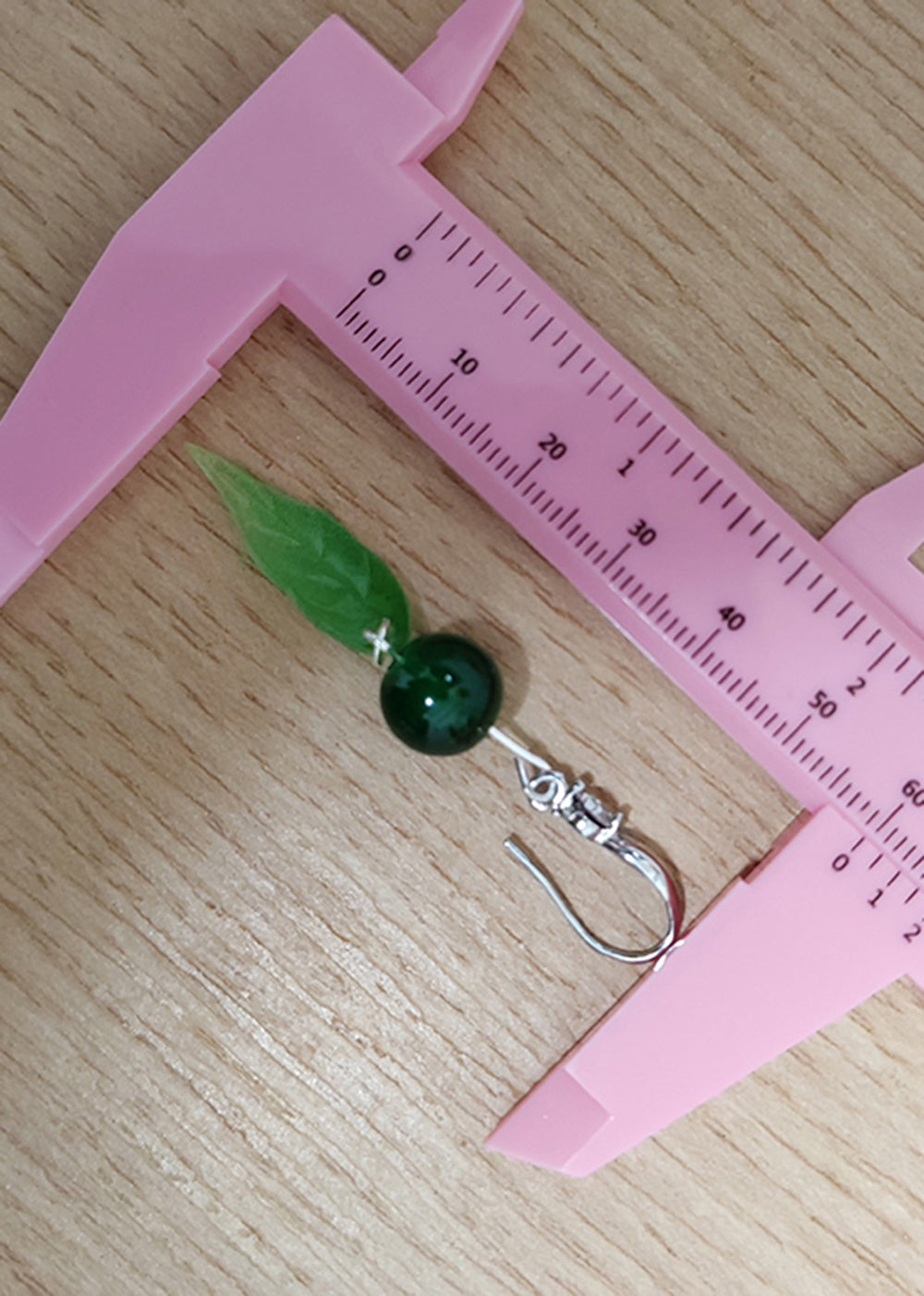 Green Leaf Acrylic Turquoise Drop Earrings