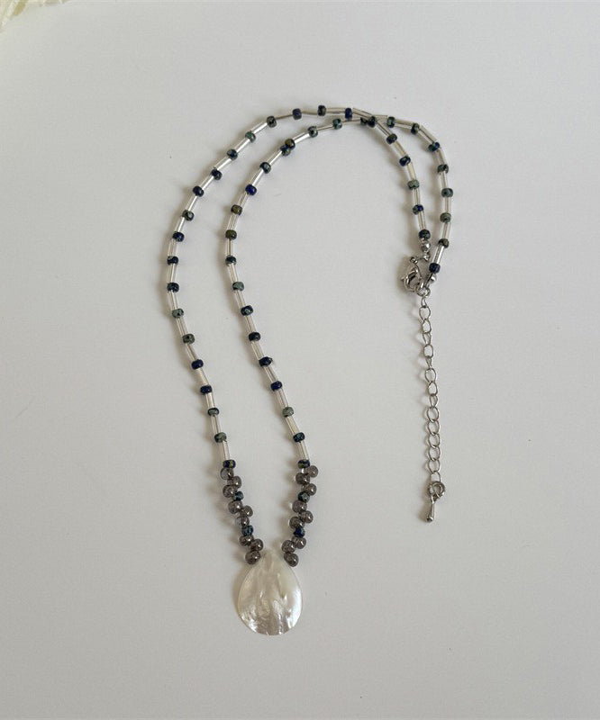 Stainless Steel Shell Beading Pendant Necklace