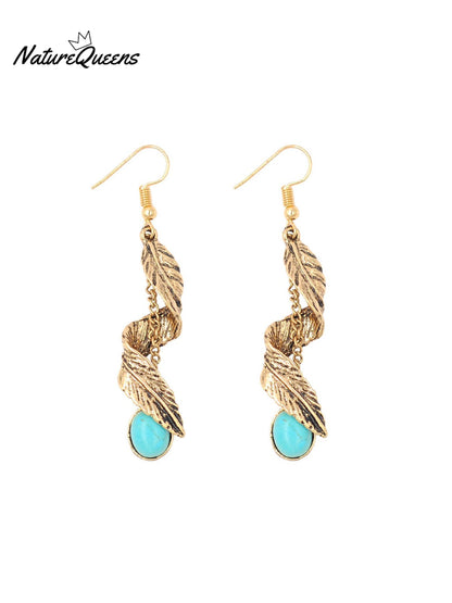 Feather Turquoise Earrings