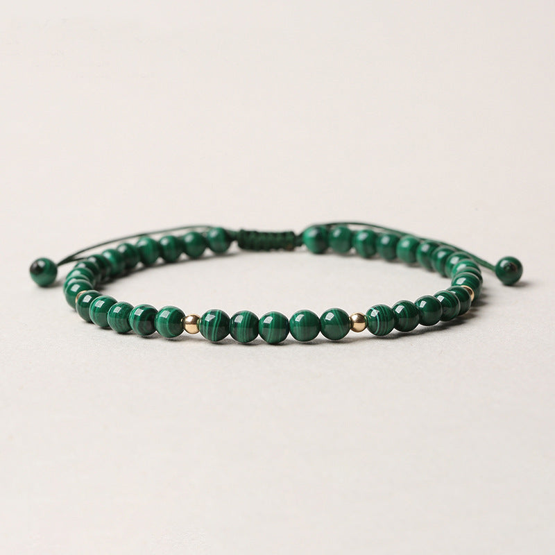 Buddha Stones 4mm Natural Malachite Protection Calmness String Bracelet