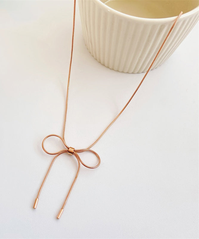 Gold Sterling Silver Overgild Bow Princess Necklace