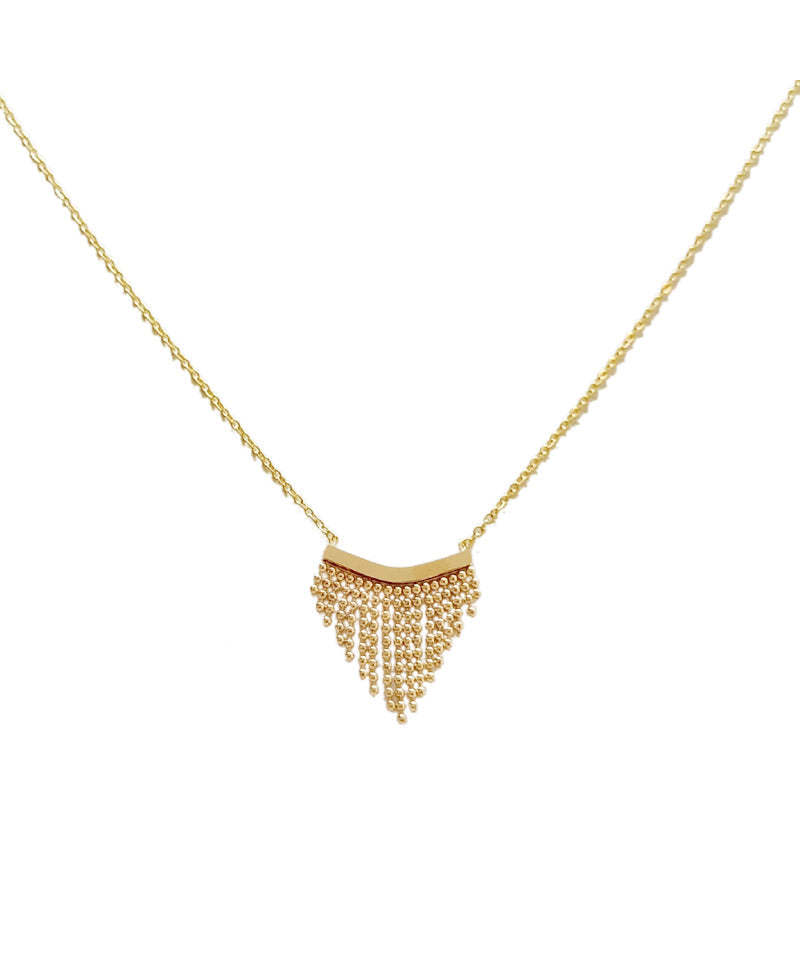 Stylish Tassel 14k Gold Pendant Necklace