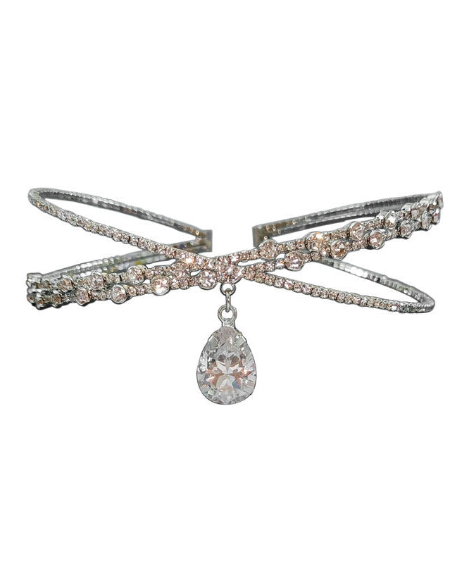 Silvery Sparkling Zircon Choker