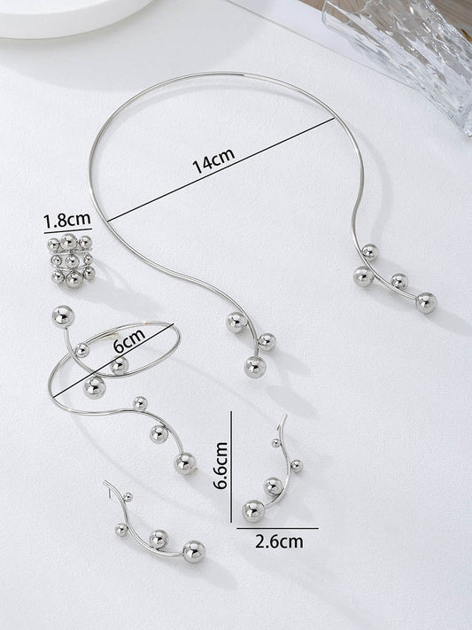 Irregularity Line Rhine Stones Bracelet Accessories Earrings Accessories Necklaces Accessories Rings Accessories