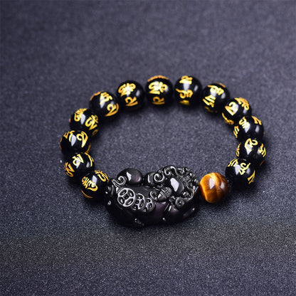 Fengshui Pixiu Obsidian Wealth Bracelet