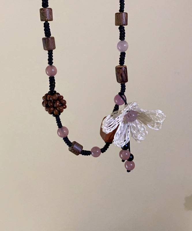 Handmade Coffee Resin Beading Tassel Pendant Necklace