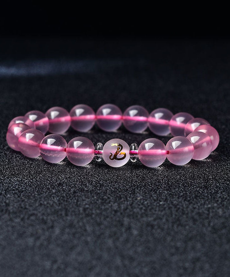Pink Crystal the Twelve Chinese Zodiac Signs Bracelet