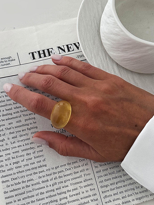 Geometric Shiny Slightly Sheer Rings Accessories