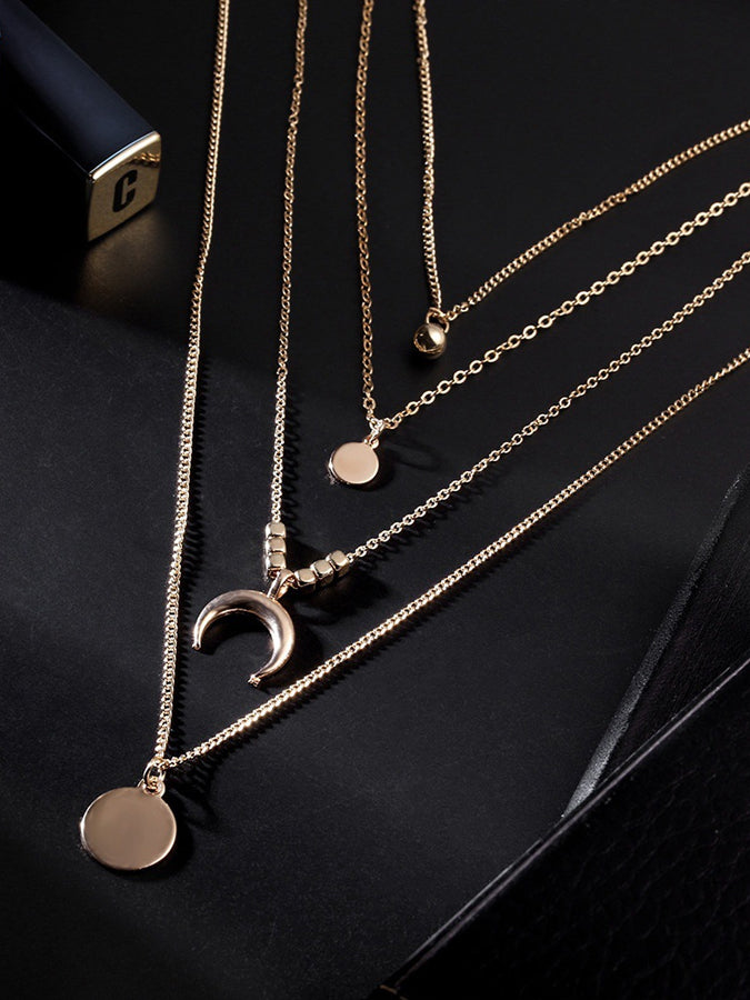 Moon Tiered Pendant Necklace