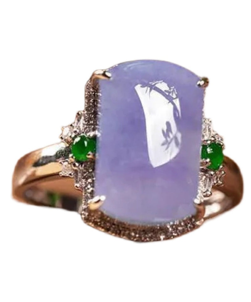 Purple Sterling Silver Overgild Gem Stone Rings