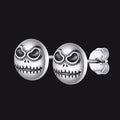 Silver Jack Skellington Stud Earrings for Halloween Gift