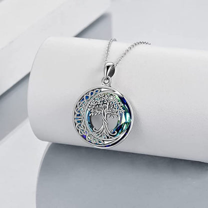 Celestial Crystal Tree of Life Moon Necklace