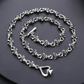 Ace of Spades Sterling Silver Skull Necklace