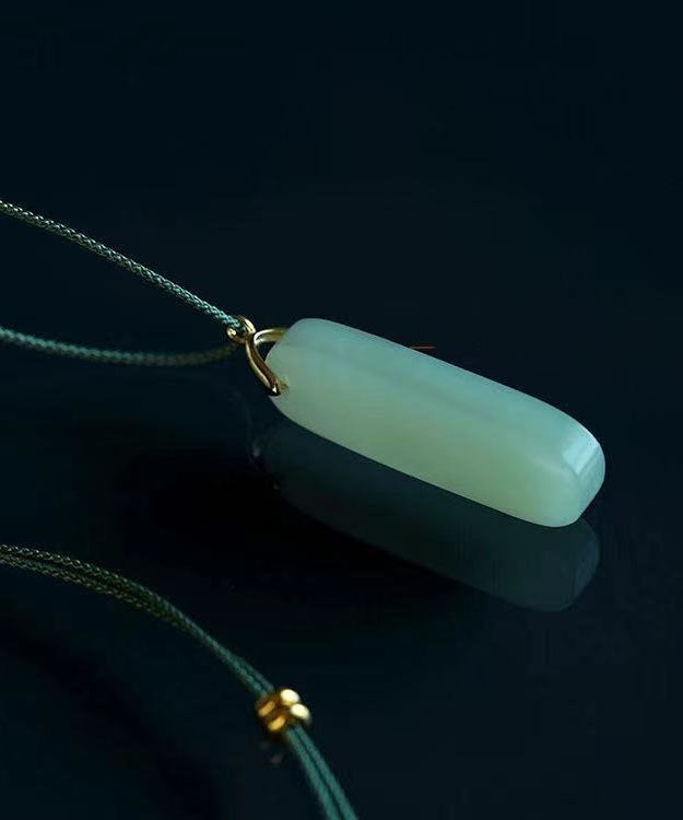 Diy Cyan Jade Strip Pendant Necklace