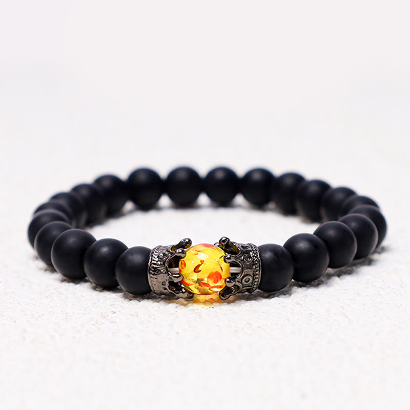 Natural Stone King and Queen Crown Healing Energy Spiritual Bracelet