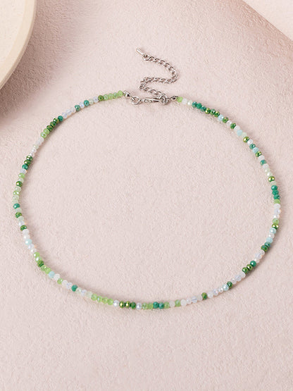 Beaded Multi-colored Dainty Necklace Necklaces Accessories