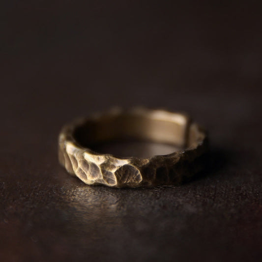Adjustable Copper Tibetan Luck Ring for Positive Energy