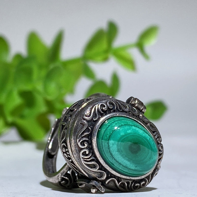 Adjustable Crystal Healing Ring With Genuine Gemstones