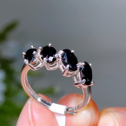 Adjustable S925 Crystal Healing Ring With Multi Gemstones
