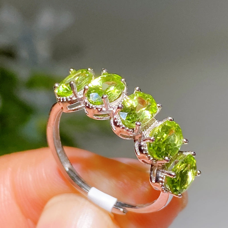 Adjustable S925 Crystal Healing Ring With Multi Gemstones