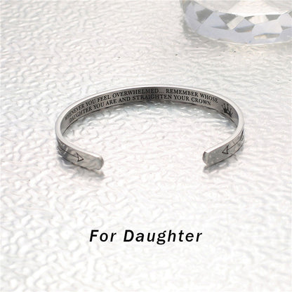 Adjustable Stainless Steel Bracelet With Personalized Engraving