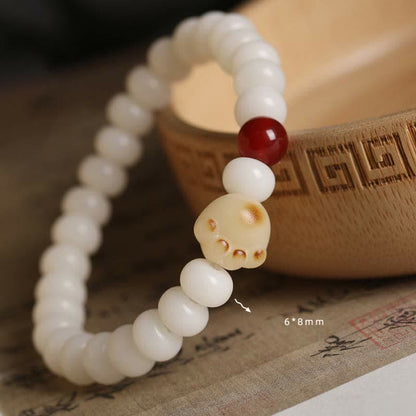 Buddha Stones Natural Bodhi Seed Paw Lucky Cat Bracelet