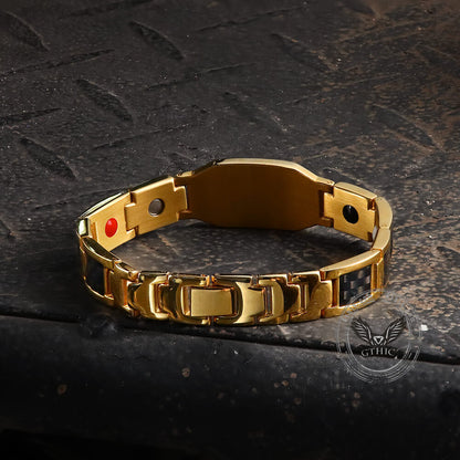 Ag Fiber Germanium Stone Stainless Steel Bracelet