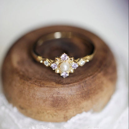 [] Amethyst Pearl Ring