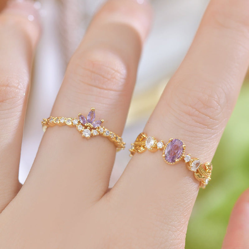 Amethyst Rococo Ring Set