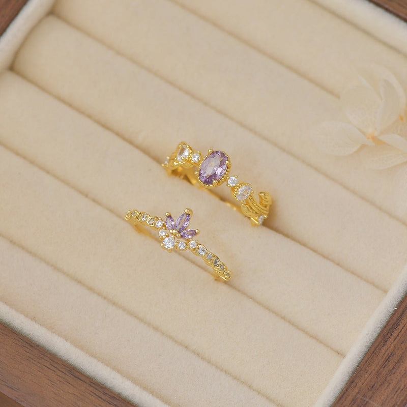 Amethyst Rococo Ring Set