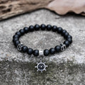 Anchor Rudder Stainless Steel Beaded Bracelet