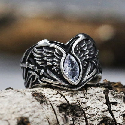 Fallen Angel Wing Demon Eye Ring