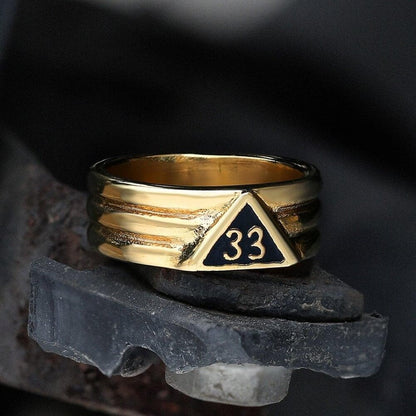 Angel Number 33 Stainless Steel Ring