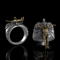 Angel Saves Jesus Sterling Silver Ring