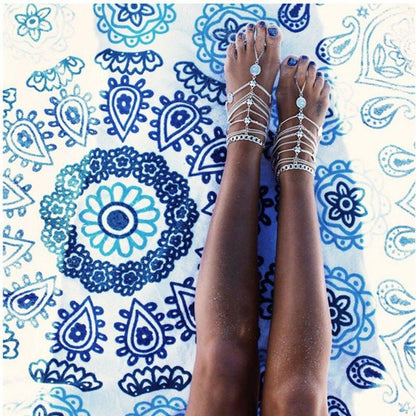 Multilayer Coin Tassel Anklet