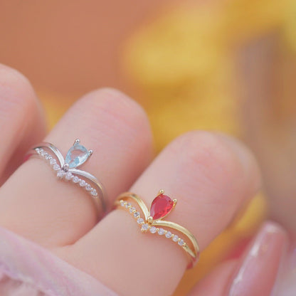 Aqua Tiara Ring