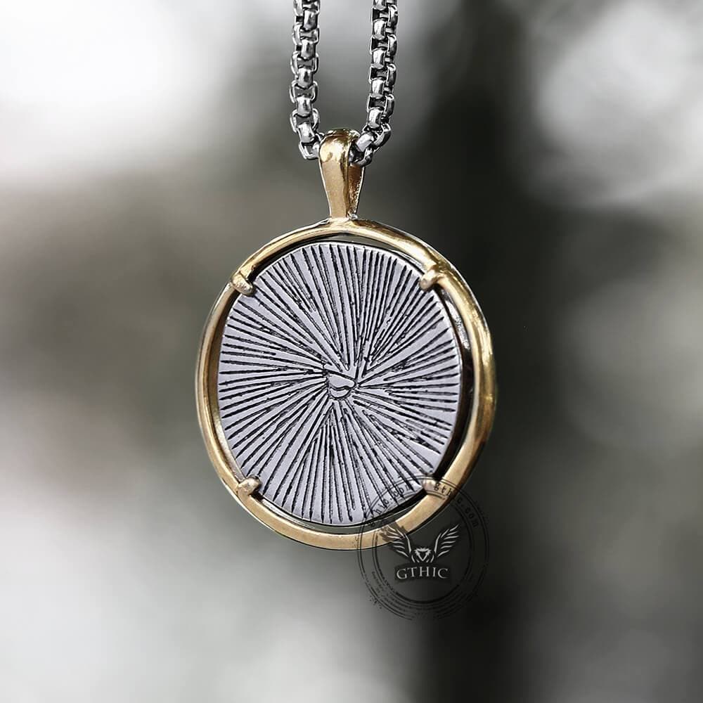 Archangel Saint Michael Stainless Steel Coin Necklace