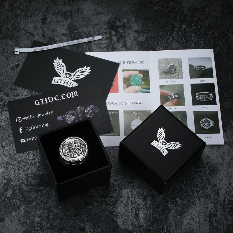 Archangel Saint Michael Stainless Steel ���s Ring Handcrafted