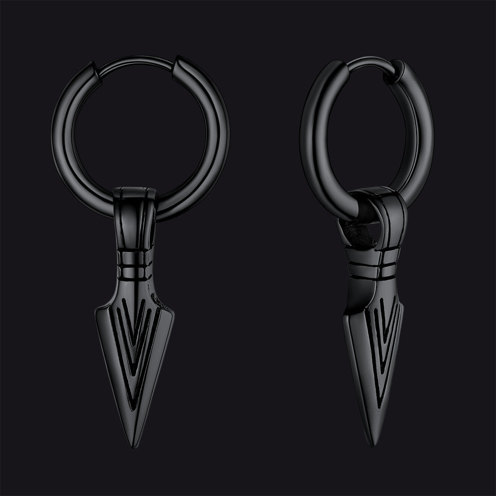 Viking Earrings for ��� Arrowhead Spear Gungnir Drop Hoop Earrings