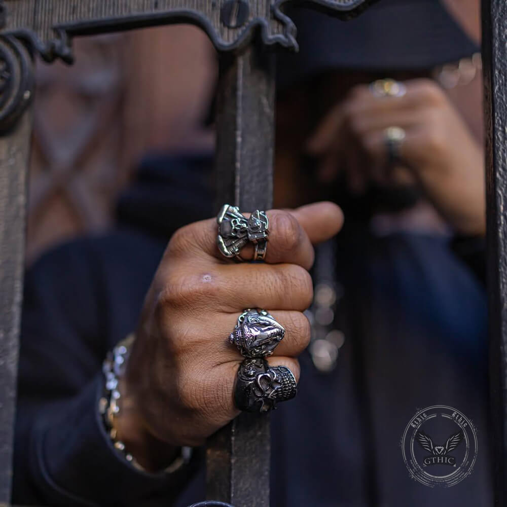 Auspicious Elephant Stainless Steel Animal Ring